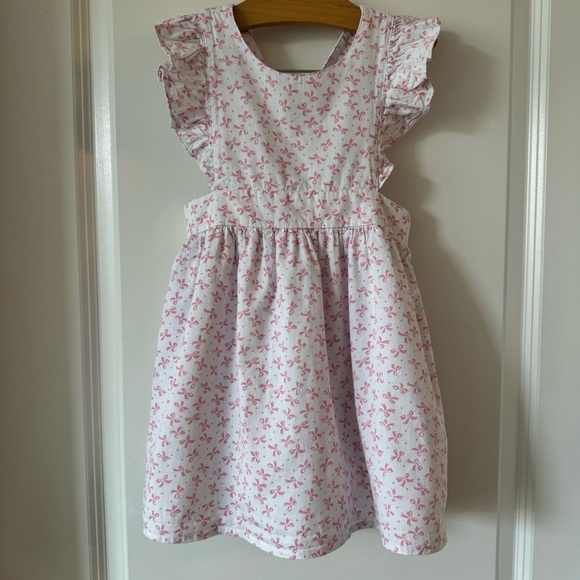 Shop Teeta Girls Pink & Blue Bows Print Smocked Dress